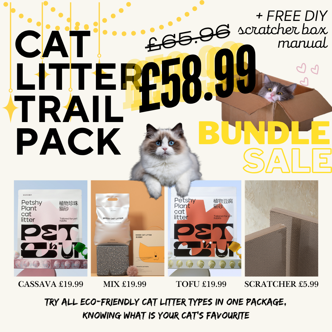 🐱Eco Cat Comfort Bundle- 3 Bags of Eco-Friendly Cat Litters & 1 Scartching Borad