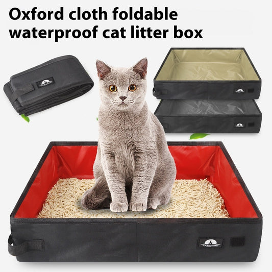 Portable Foldable Cat Litter Box – Waterproof with Anti-Slip Base