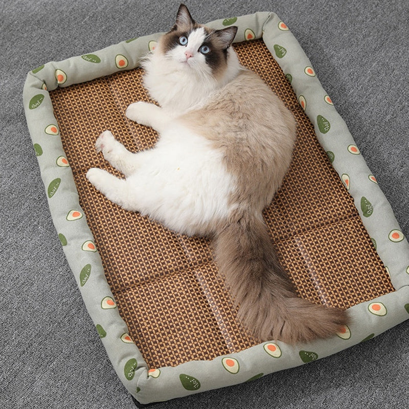 Anti-Scratch Non-Slip Washable Mattress Summer Rattan Pet Cooling Mat