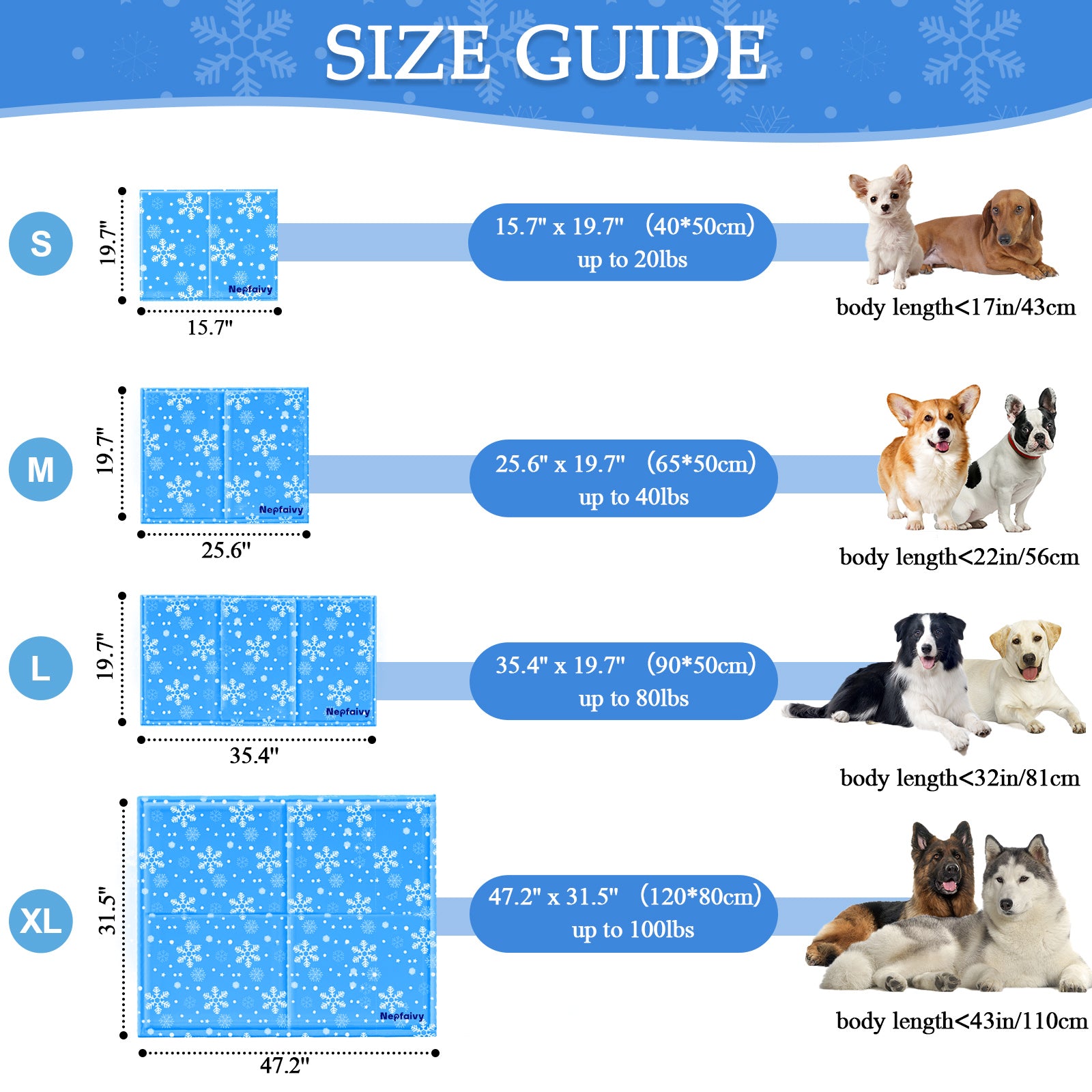Self Cooling Mat for Dogs and Cats - 50 x 40 cm
