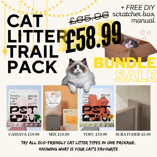 🐱Eco Cat Comfort Bundle- 3 Bags of Eco-Friendly Cat Litters & 1 Scartching Borad