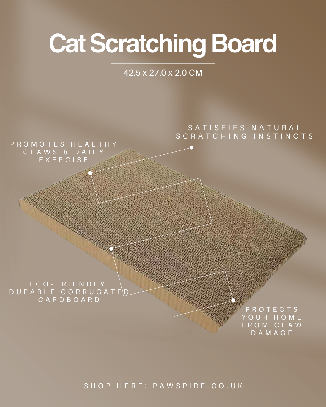 Eco-Friendly Corrugated Cat Scratcher – Double-Sided, Natural, and Irresistible