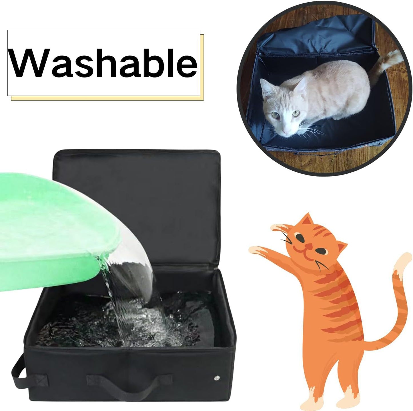 Simple Home Folding Fabric Cat Litter Box – Portable, Leak-Proof & Travel-Friendly