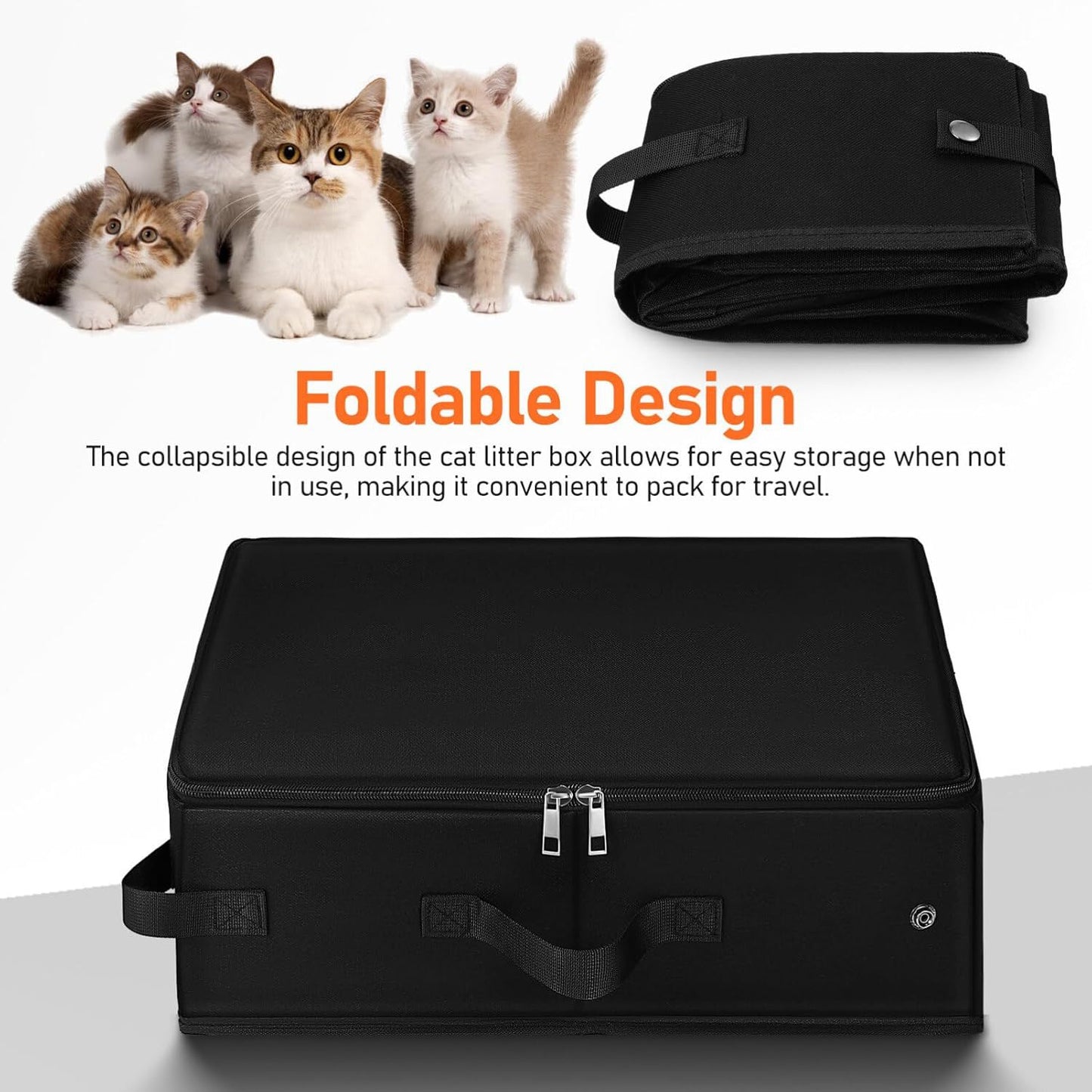 Simple Home Folding Fabric Cat Litter Box – Portable, Leak-Proof & Travel-Friendly