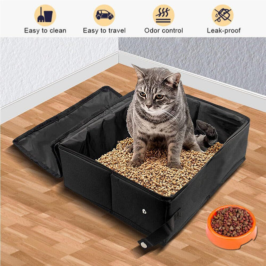 Simple Home Folding Fabric Cat Litter Box – Portable, Leak-Proof & Travel-Friendly