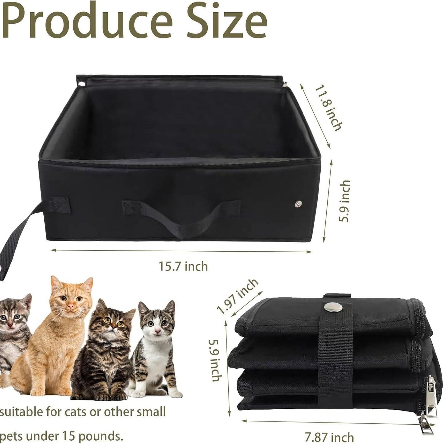 Simple Home Folding Fabric Cat Litter Box – Portable, Leak-Proof & Travel-Friendly